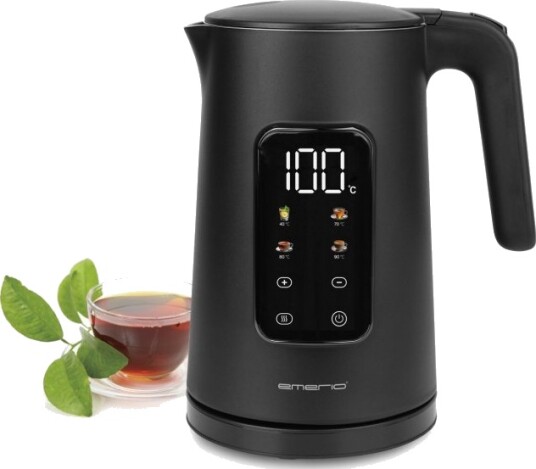 Emerio Digital Elektrisk Vannkoker 1,7L 2200W Svart med Temperaturkontroll Emerio Digital Elektrisk Vannkoker 1,7L 2200W Svart med Temperaturkontroll