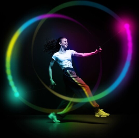 Fiestas Guirca Glow Danseball med LED Fargeskiftende 27312