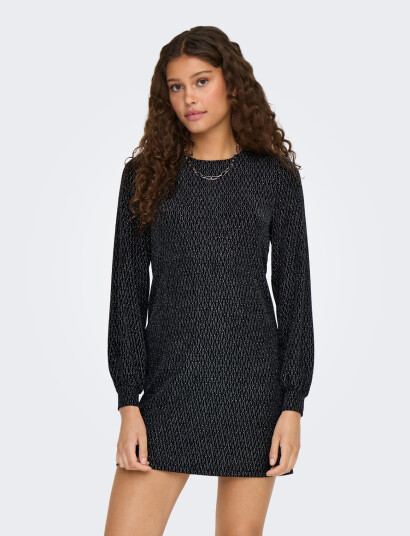 ONLY Onlcarol L/S Glitter Bow Dress Jrs - Black - XS