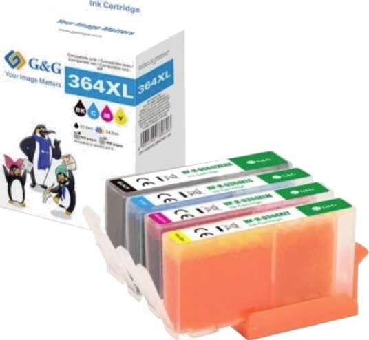 G&G HP 364XL BK/C/M/Y kompatible blekkpatroner 4 pk GP H364XLBKCMY 4P