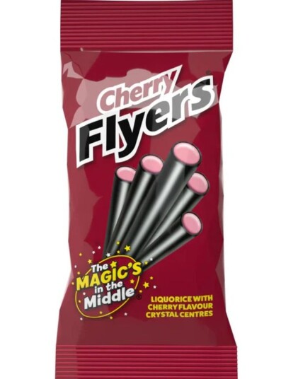 Maxilin Cherry Flyers Lakrisstenger med Kirsebærfyll 75 gram