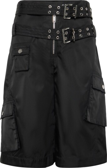 GANNI Duchesse Nylon Pocket Shorts Black 42