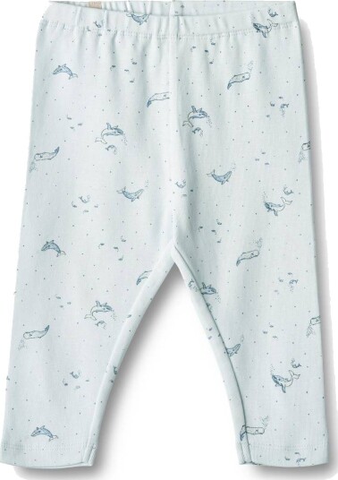 Wheat Jersey Pants Silas Light Blue Whales (80 / 1 år)