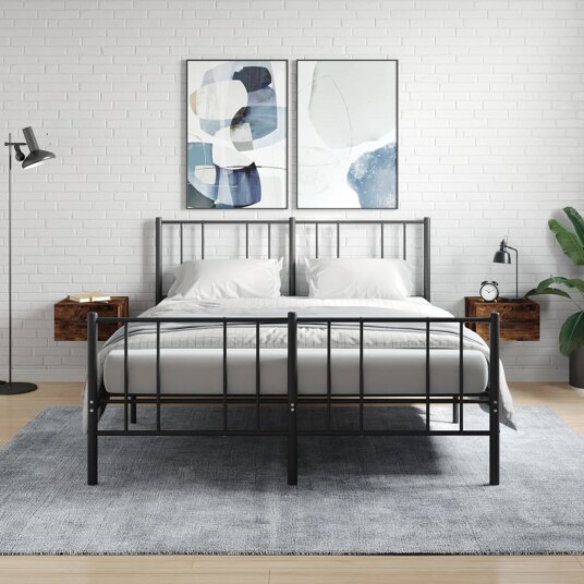 vidaXL Veggmonterte nattbord 2 stk røkt eik 35x35x20 cm vidaXL Veggmonterte nattbord 2 stk røkt eik 35x35x20 cm