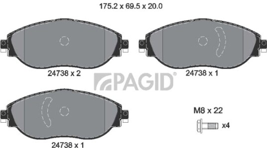PAGID T2732N Bremseklosser PAGID T2732N Bremseklosser