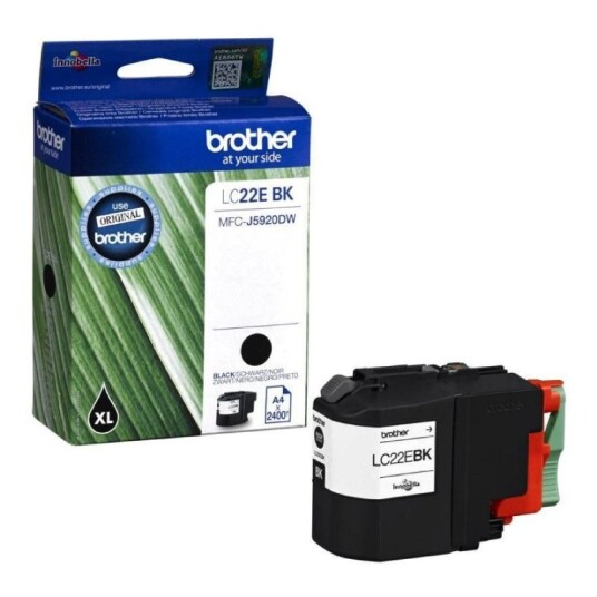 Brother LC22EBK blekkpatron - Original - Svart 2400 sider