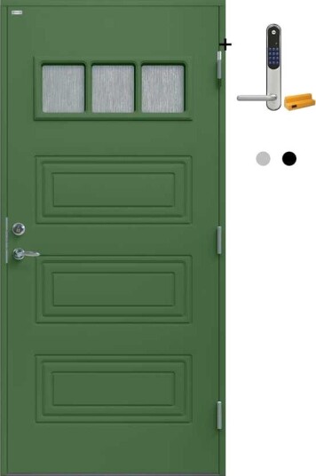 Ytterdør Diplomat Karina Cotswold Glass med Yale Doorman Classic Home