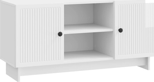 TV skap 102 x 34,5 x 50 cm Høgglans hvit Konstruert tre TV skap 102 x 34,5 x 50 cm Høgglans hvit Konstruert tre