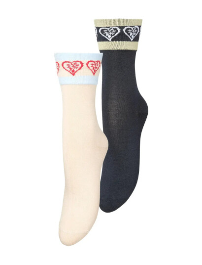 Becksöndergaard Hearty Bam Sock 2 Pack - Navy - 37-39 Becksöndergaard Hearty Bam Sock 2 Pack - Navy - 37-39