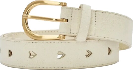 Fabienne Chapot Cut It Out Heart Belt Suede Cream 95