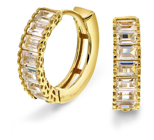 Pan Jewelry, Øreringer i 585 gult gull med zirkonia
