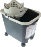 Spand Mery 14Ltr Med Hjul Og Automatisk Vrider Grå,4 Sæt/Krt