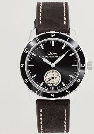 Sinn 104 Classic 12 Pilot Watch 41mm Leather Strap Black