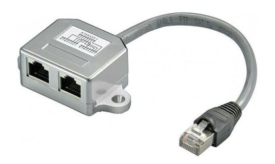 Pro Nettverkskabel Splitter RJ45 15 cm Grå CAT 5e