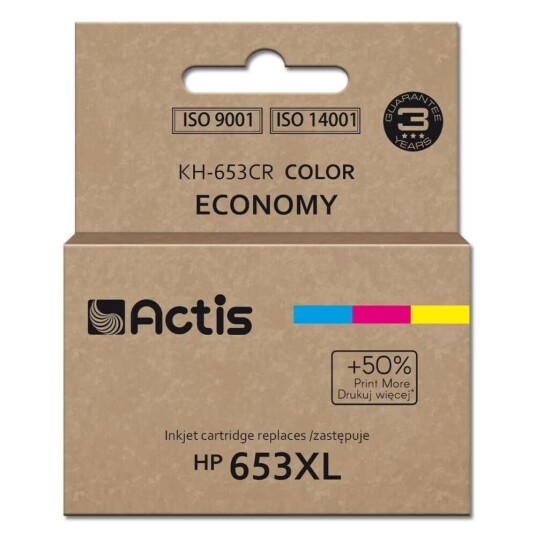 Erstatningspatroner Actis KH-653CR Gul Cyan Magenta Cyan/Magenta/Gul