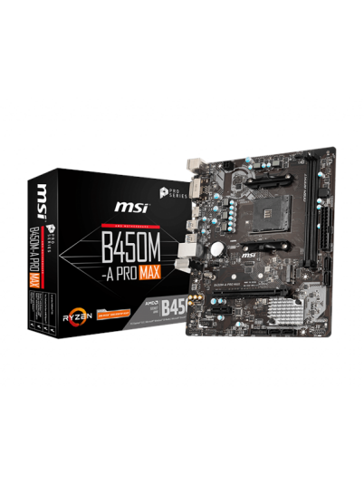 MSI B450M-A PRO MAX - AMD B450 - AMD AM4 socket - DDR4 RAM - Micro-ATX MSI B450M-A PRO MAX - AMD B450 - AMD AM4 socket - DDR4 RAM - Micro-ATX