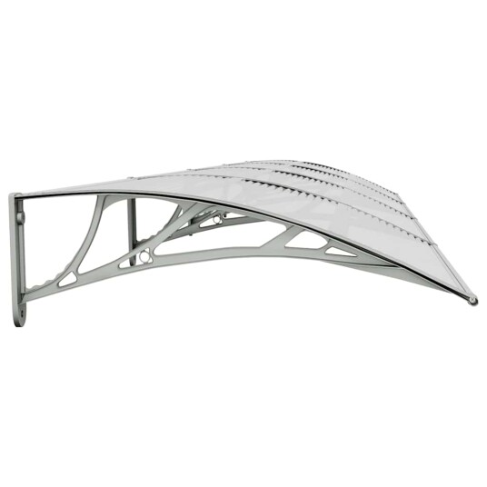 vidaXL Skjermtak grå og gjennomsiktig 400x80 cm polykarbonat