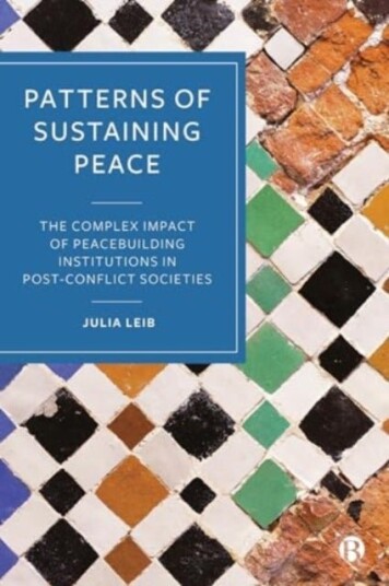 Patterns of Sustaining Peace Patterns of Sustaining Peace