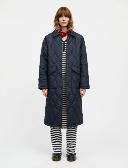 Mads Nørgaard Light Ripstop Clava Coat Navy 34