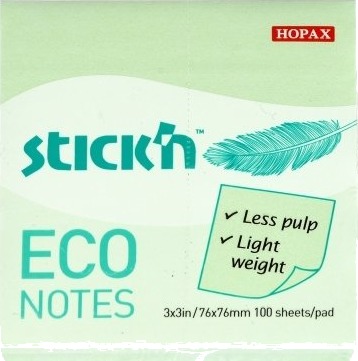 Notesblok Eco 76X76 100 Blad Grøn 12 Stk.