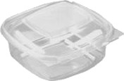 Plastbakke Squarepac 375 Ml 130X127x52 Mm Hængslet Låg Apet Klar,6 Pk X 100 Stk/Krt