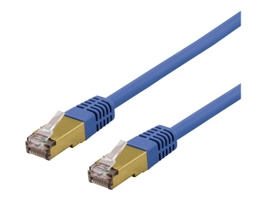 Deltaco S/FTP Cat6a Koblingskabel 50 cm Blå
