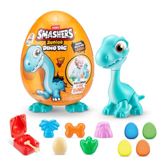 Smashers Junior Dino Dig Stort Egg med 25 Overraskelser for Figurer