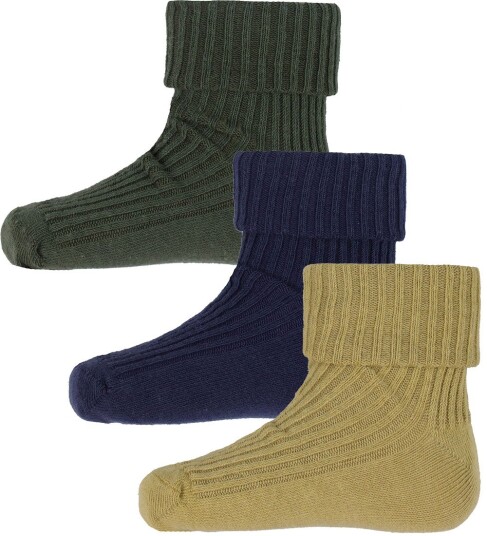 Minymo Baby Sock Rib (3 Pack) Blue 11-14