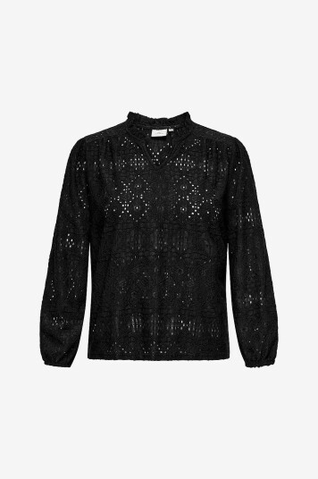 Only Carmakoma Blondebluse carLuzia L/ V neck Blouse Jrs Svart