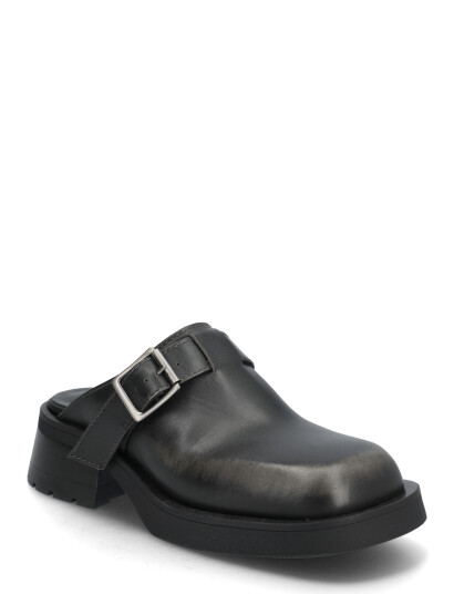 MIISTA Aroa Brushed Grey Buckled Mules Black 39 MIISTA Aroa Brushed Grey Buckled Mules Black 39
