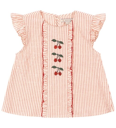 Konges Sløjd Genser - Ellie - Frill - Amour Stripe - Konges Sløjd - 2 år (92) - Genser - Rosa