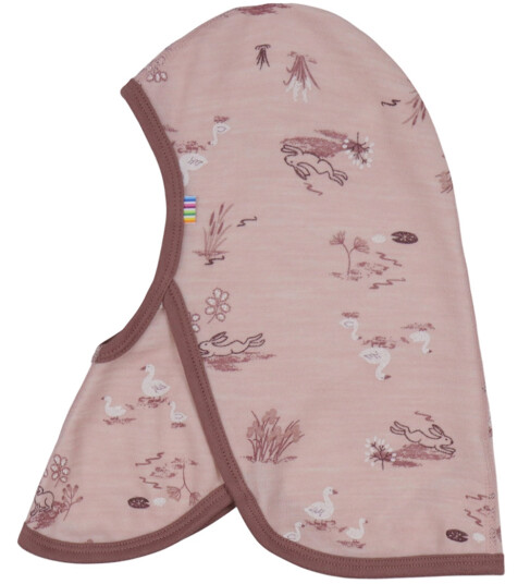 Joha Babylue 1 lag Ull/Bambus Lyserød m. Trykk Joha 41 cm Balaclava enkel Rosa