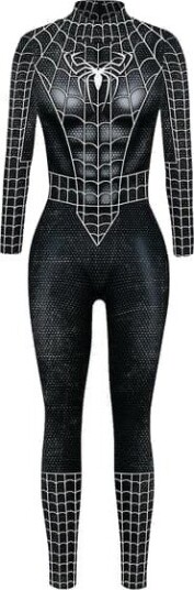 Halloween Spider-Woman Spandex Jumpsuit til Dame Svart S