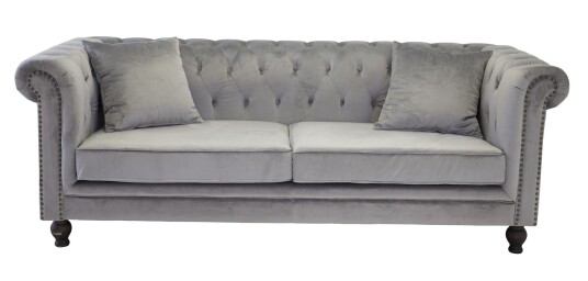 Venture Design Velvet 3-seter sofa - Lysegrå Velur