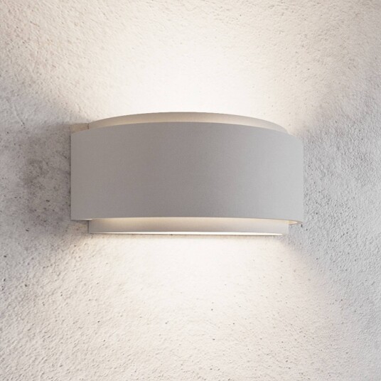 Lindby Gipsvegglampe Cassian, totrinns, halvrund