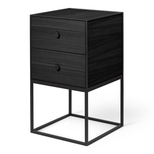 Audo Copenhagen Frame 35 sidebord med to skuffer Svartbetsad ask