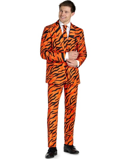 Oppo Orange Tigerstripete Dress til Herre Suitmeister XX Large