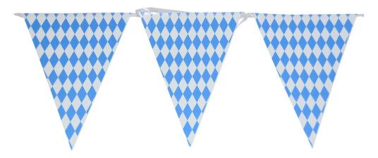 Flaggrekke blå-hvite flagg Oktoberfest 10 meter Flaggrekke blå-hvite flagg Oktoberfest 10 meter