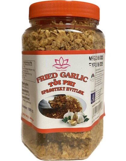Fried Garlic Sprøstekt Hvit Løk Lotus Grand 200 gram Vietnam Fried Garlic Sprøstekt Hvit Løk Lotus Grand 200 gram Vietnam