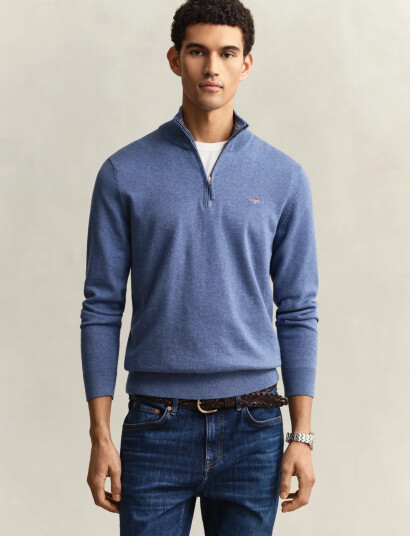 GANT Classic Cotton Half Zip Blue XXXL