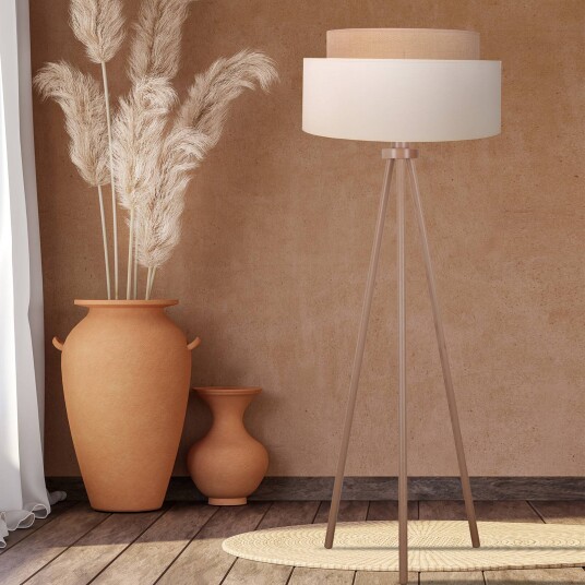 Duolla Gulvlampe Boho tre bein ecru/jute høyde 145 cm Duolla Gulvlampe Boho tre bein ecru/jute høyde 145 cm