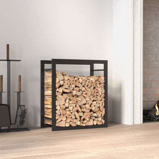 Vedstativ stål matt 50x28x56 cm - sort Vedstativ stål matt 50x28x56 cm - sort