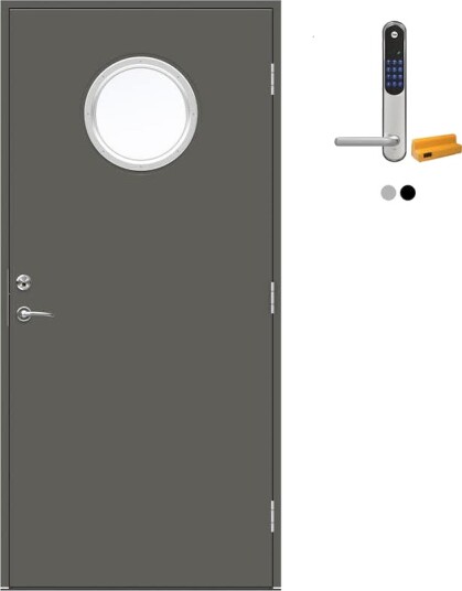 Ytterdør Swedoor Advance-Line Nordic Kalmar med Yale Doorman Classic Home