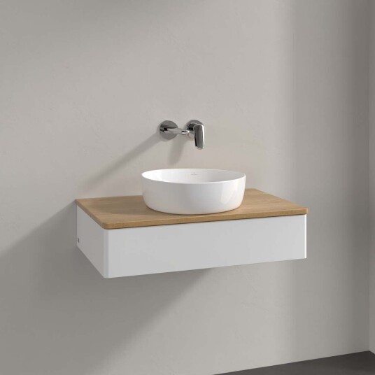 Villeroy & Boch  Antao Servantskap med 1 skuff 80x50x19 cm u/lys Hvit Blank/Eik