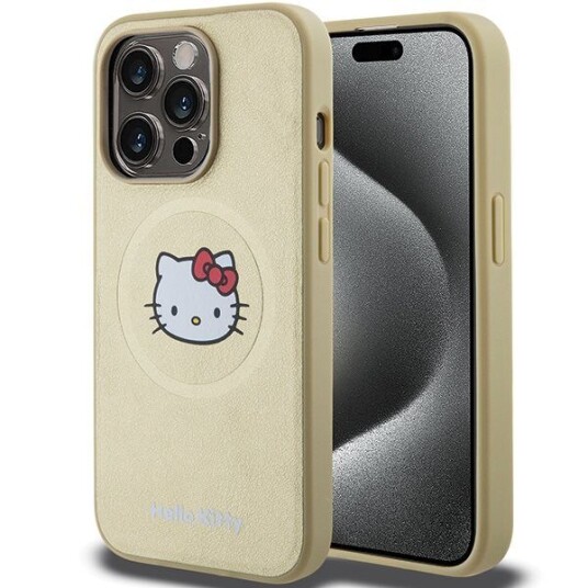 Hello Kitty Hkhmp14xpghckd Iphone 14 Pro Max 6.7" Gold/Gold Hardcase Leather Kitty Head Magsafe