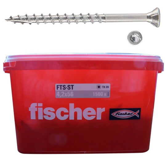 Fischer terrasseskrue syrefast a4 tx20 42x56 mm 1500 stk