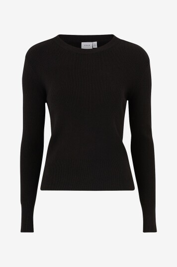 Vila Genser viComfy O neck L/S Knit Top Svart Vila Genser viComfy O neck L/S Knit Top Svart