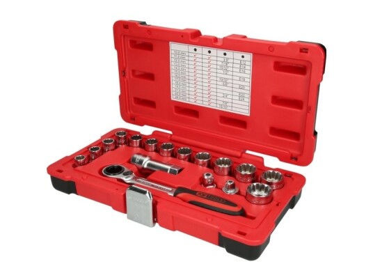 Ks Tools 916.4050, Støpselsett, 17 Hoder, Kromvanadiumstål, 1,46 Kg