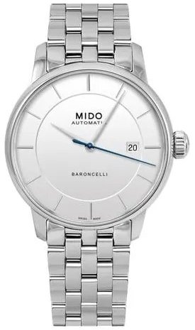Mido Herreklokke M037.407.11.031.00 Baroncelli Sølvfarget/Stål Ø39 Mido Herreklokke M037.407.11.031.00 Baroncelli Sølvfarget/Stål Ø39
