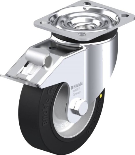 Blickle 645887 Lk-Alev 125K-1-Fi-El Styrehjul Med Brems Hjuldiameter 125 Mm Bæreevne (Maks.) 250 Kg 1 Stk